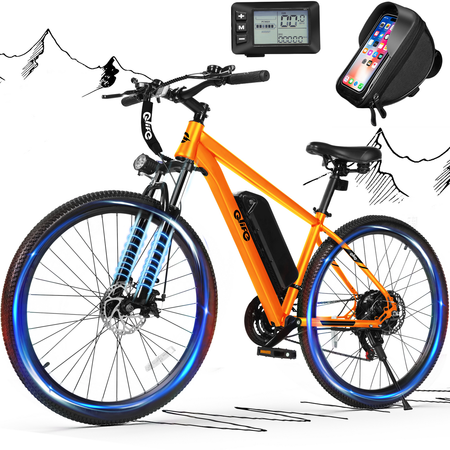 EB20-26Electric Bike for Adults - 21-Speed Mountain Lightweight Ebike with Peak 750W 20MPH Brushless Motor