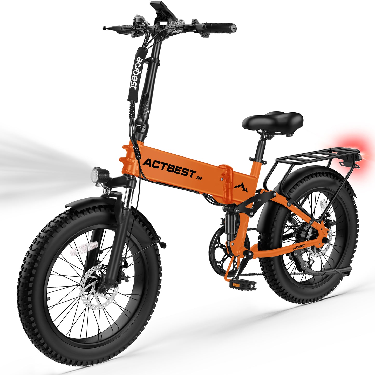 AT60 Electric Bicycle for Adults, with Dual Suspension 20" Fat Tire Folding Ebike