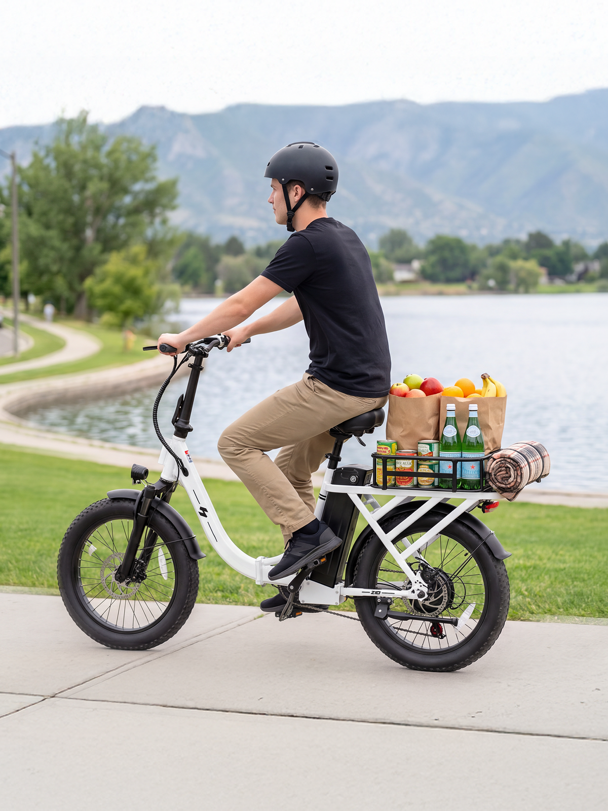 HP28 Hopepeak Z10 Folding Electric Bike for Adults, 500W Motor 28 MPH, 48V 13.5Ah Removable Battery, 20" Fat Tire Foldable EBike with 7-Speed