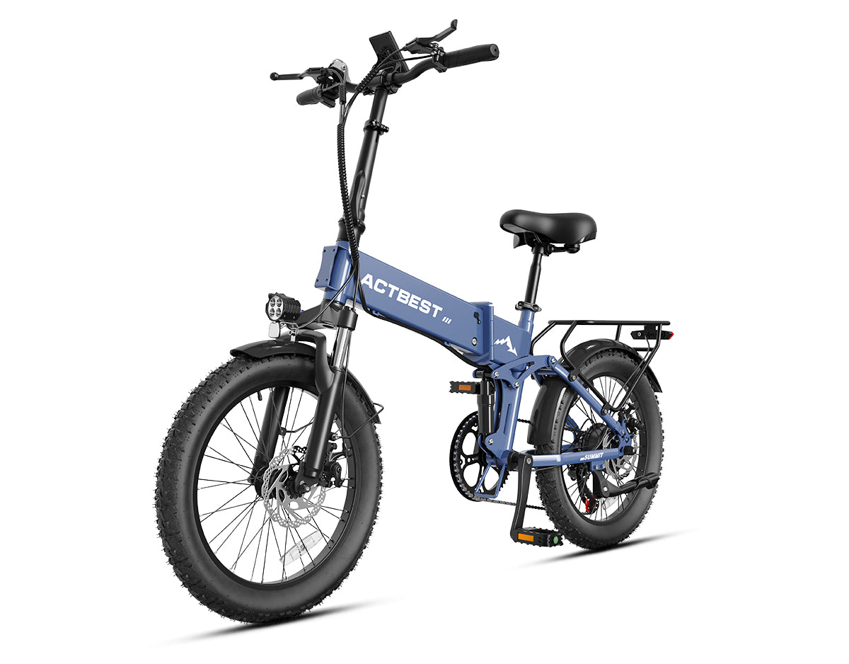 AA AT60-1 Actbest Summit Folding Electric Bike for Adults, 20" Fat Tires Ebike, 500W Motor, 48V 12AH, 7 Speed Electric Bicycle, 25MPH, Dual Suspension
