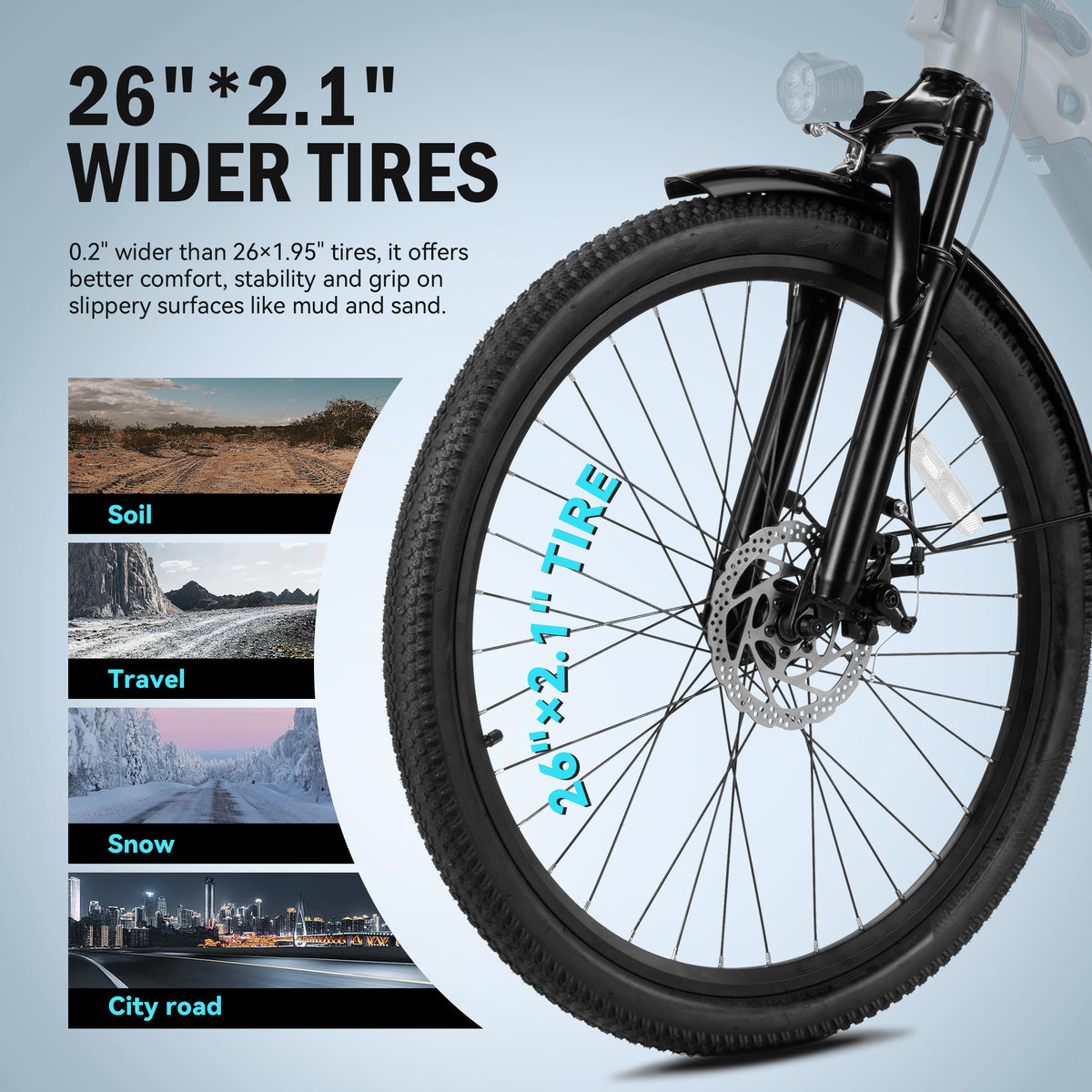 AA AT4926 Actbest 26" Electric Bike for Woman, Peak 1200W, 500Wh Removable Battery, 3 Riding Modes, 48V 10.4Ah, Front Suspension, 7-Speed, Cruise Ebike for Adults, Electric Bicycles