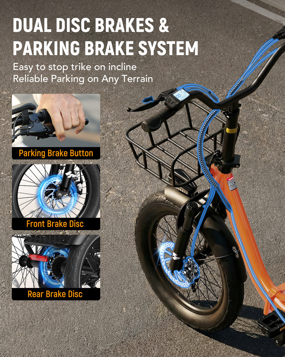 HP57 Hopepeak T10 Plus Electric Tricycle for Adults, Folding 3 Wheels Electric Bike with 350W Hub Motor, 18MPH Max Speed 48V 10.4Ah Removable Battery Foldable Etrike