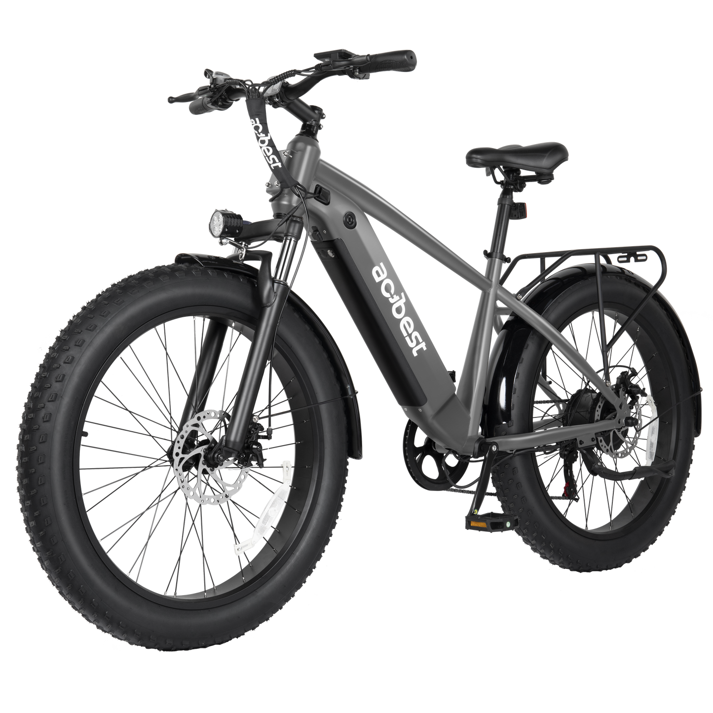 Actbest Ranger Electric Bicycle for Adults, 1400W Peak E-Bike 26" Fat Tire Electric Mountain Bike with 7-Speed, 28Mph (Black) with Mirror & Lock