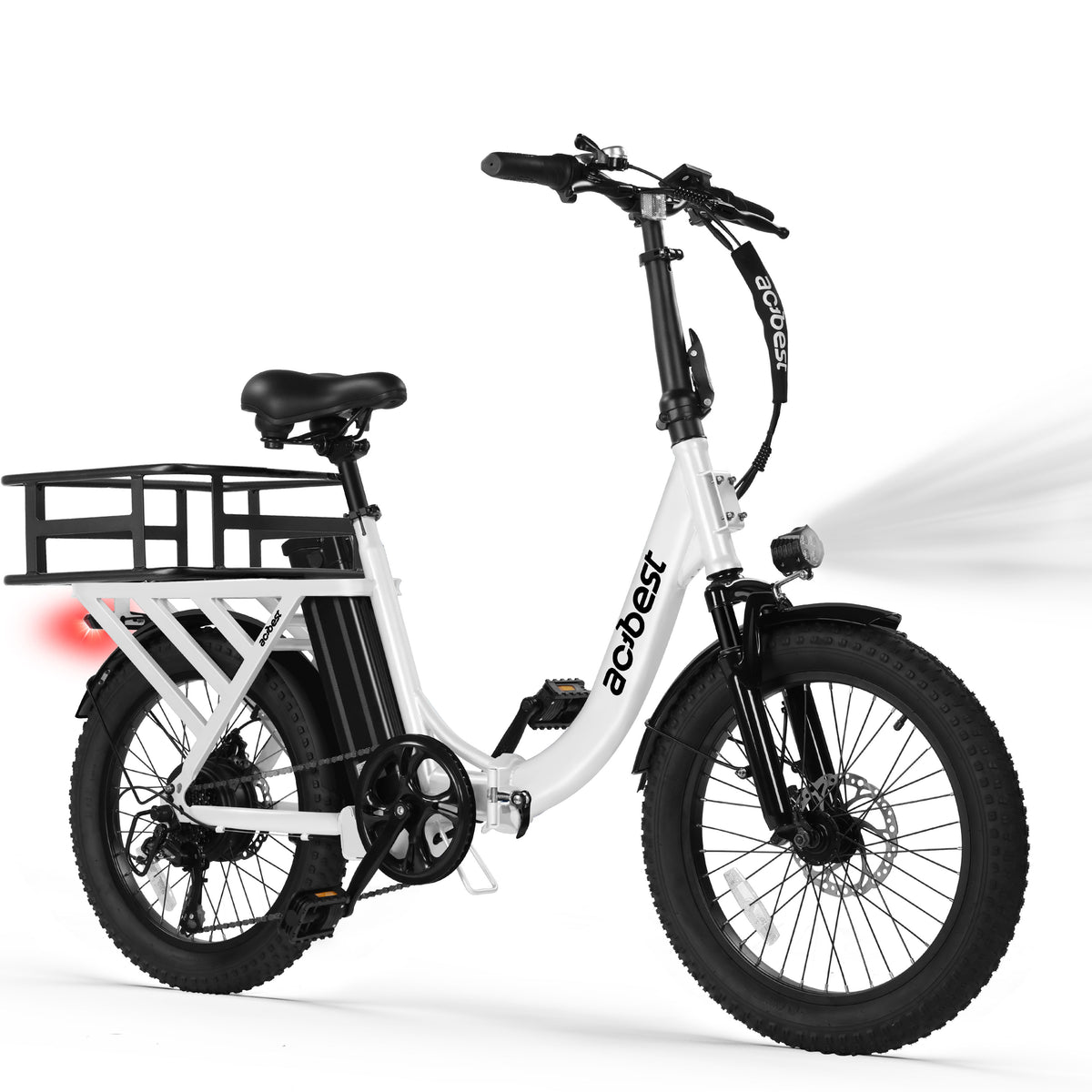 AA AT28 Actbest Electric Bike, 20" Folding EBike for Adults, Peak 750W Motor 48V 499Wh Battery, Fat Tire & Front Suspension Electric Bicycles,7 Speed