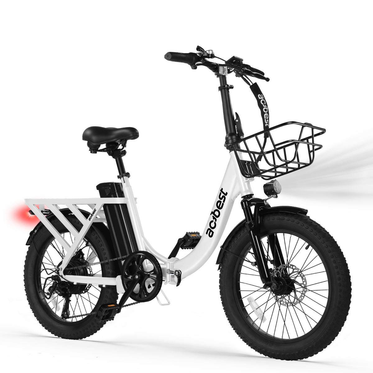 AA AT28 Actbest Electric Bike, 20" Folding EBike for Adults, Peak 750W Motor 48V 499Wh Battery, Fat Tire & Front Suspension Electric Bicycles,7 Speed