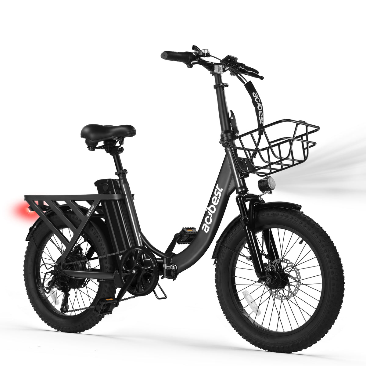 AA AT28 Actbest Electric Bike, 20" Folding EBike for Adults, Peak 750W Motor 48V 499Wh Battery, Fat Tire & Front Suspension Electric Bicycles,7 Speed