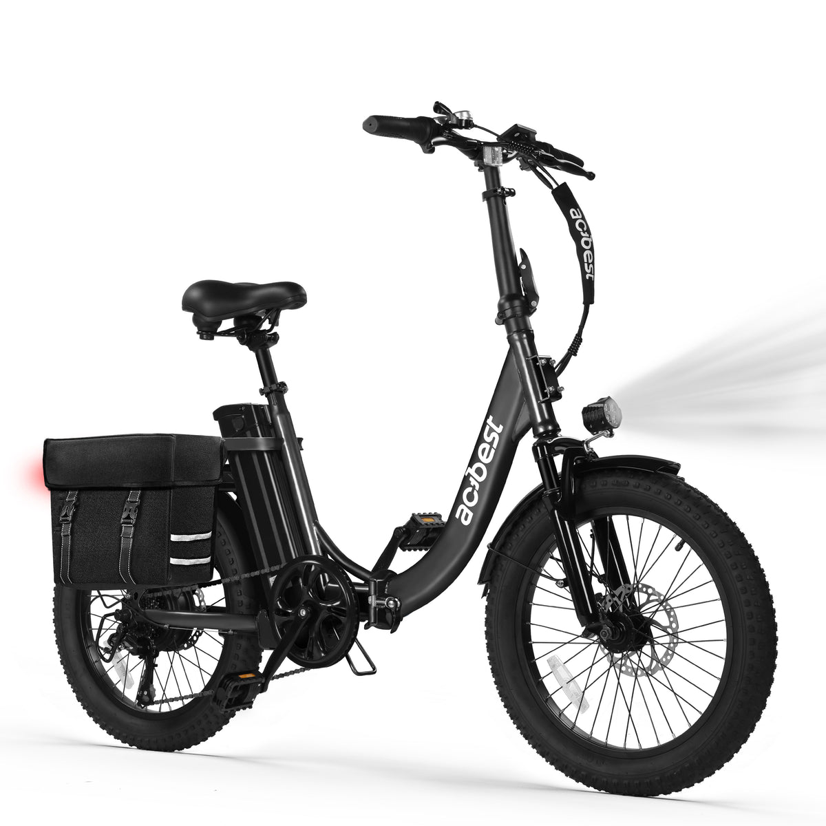 AA AT28 Actbest Electric Bike, 20" Folding EBike for Adults, Peak 750W Motor 48V 499Wh Battery, Fat Tire & Front Suspension Electric Bicycles,7 Speed