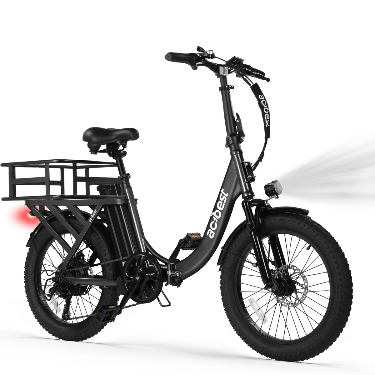 AA AT28 Actbest Electric Bike, 20" Folding EBike for Adults, Peak 750W Motor 48V 499Wh Battery, Fat Tire & Front Suspension Electric Bicycles,7 Speed