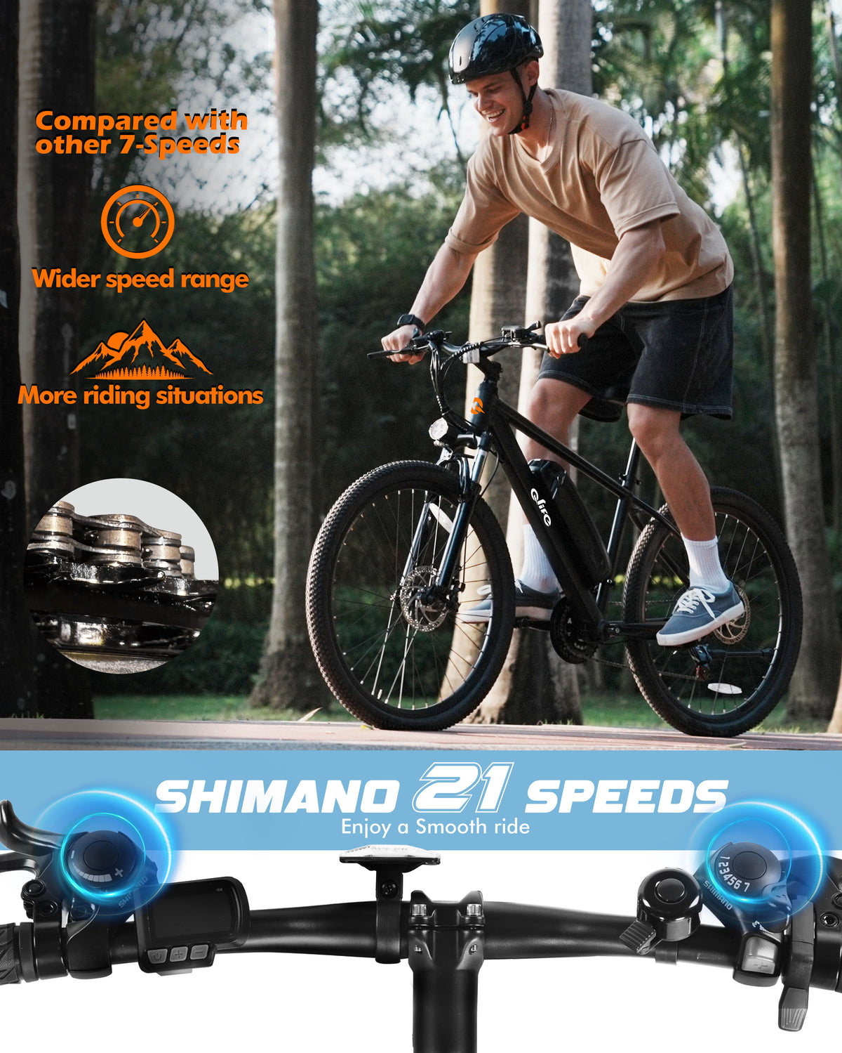AA HPK-2026 Actbest Racer Electric Bike for Adults, 26" Tires, 21-Speed Mountain Lightweight Ebike with 350W Brushless Motor,48V 375Wh Removable Battery,Up to 40 Miles Range
