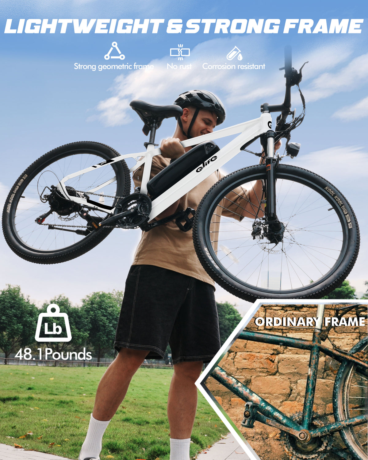 AA 2026p-new Qlife Racer Electric Bike for Adults, 26" Tires, 21-Speed, Up to 40 Miles with 350W Motor,48V 7.8Ah Removable Battery, Mountain Lightweight Ebike