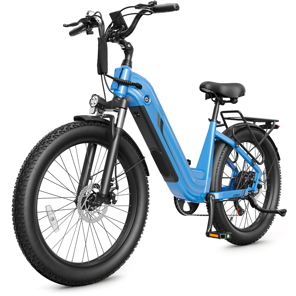 HP21 Hopepeak C30 Electric Bike for Adults,750W Motor, 28 MPH Max Electric Urban Bike, 48V 15.6Ah Removable Battery, 24" Fat Tire EBike with 7-Speed
