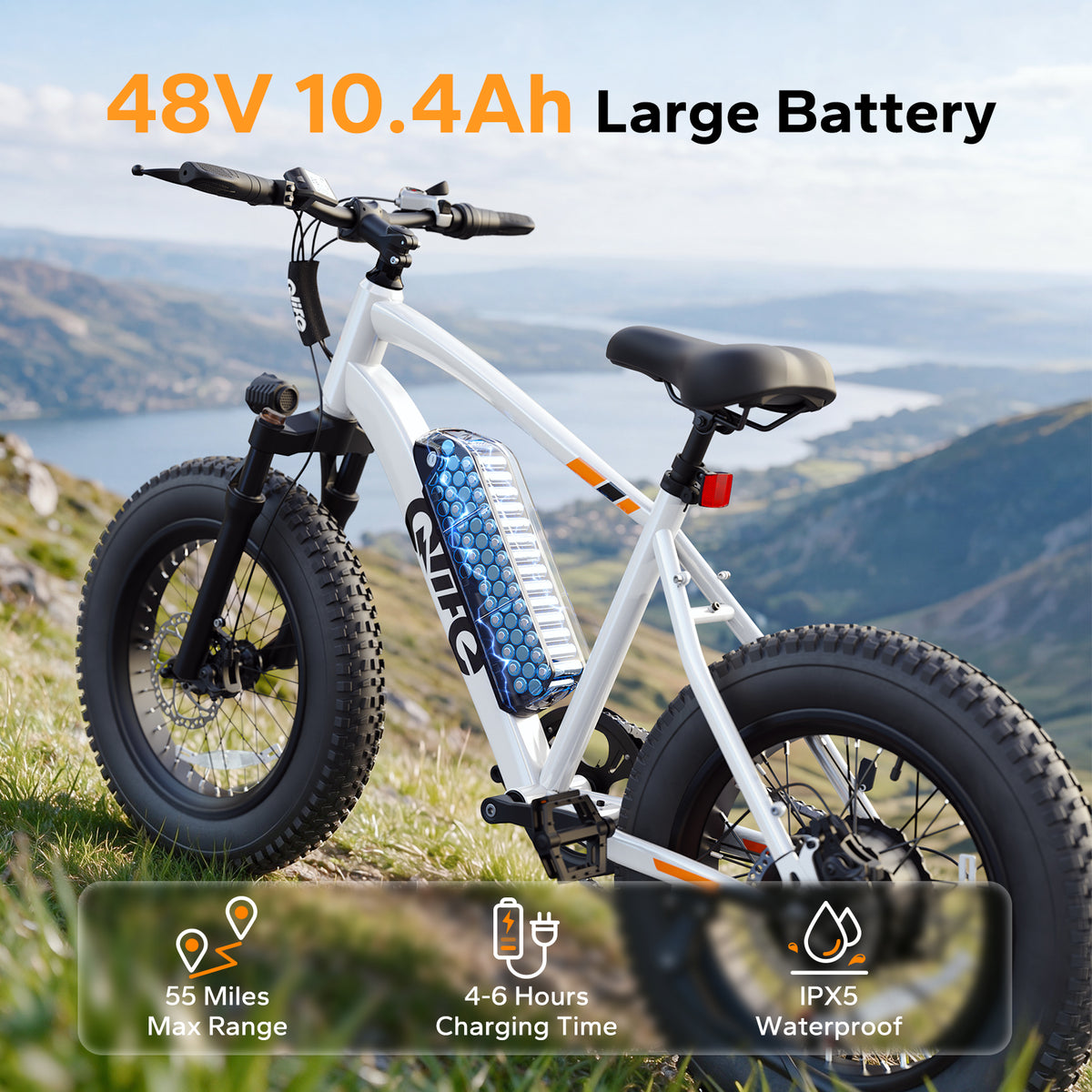 Hopepeak EB50 Racer Fat Tire Electric Bike For Adults