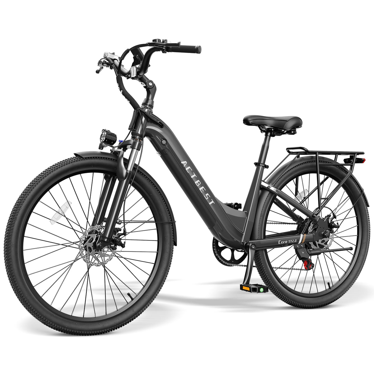 AA AT4926 Actbest 26" Electric Bike for Woman, Peak 1200W, 500Wh Removable Battery, 3 Riding Modes, 48V 10.4Ah, Front Suspension, 7-Speed, Cruise Ebike for Adults, Electric Bicycles