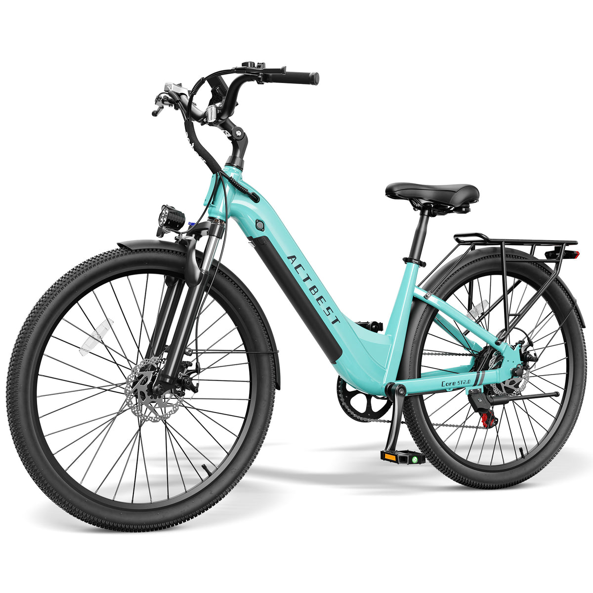 AA AT4926 Actbest 26" Electric Bike for Woman, Peak 1200W, 500Wh Removable Battery, 3 Riding Modes, 48V 10.4Ah, Front Suspension, 7-Speed, Cruise Ebike for Adults, Electric Bicycles