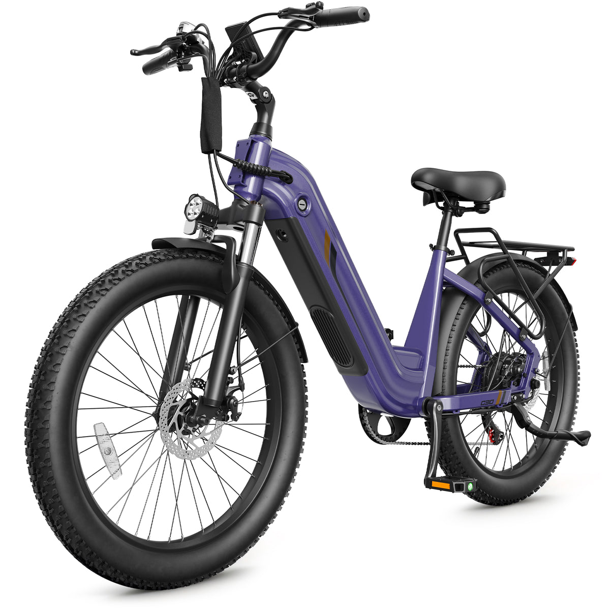 HP21 Hopepeak C30 Electric Bike for Adults,750W Motor, 28 MPH Max Electric Urban Bike, 48V 15.6Ah Removable Battery, 24" Fat Tire EBike with 7-Speed