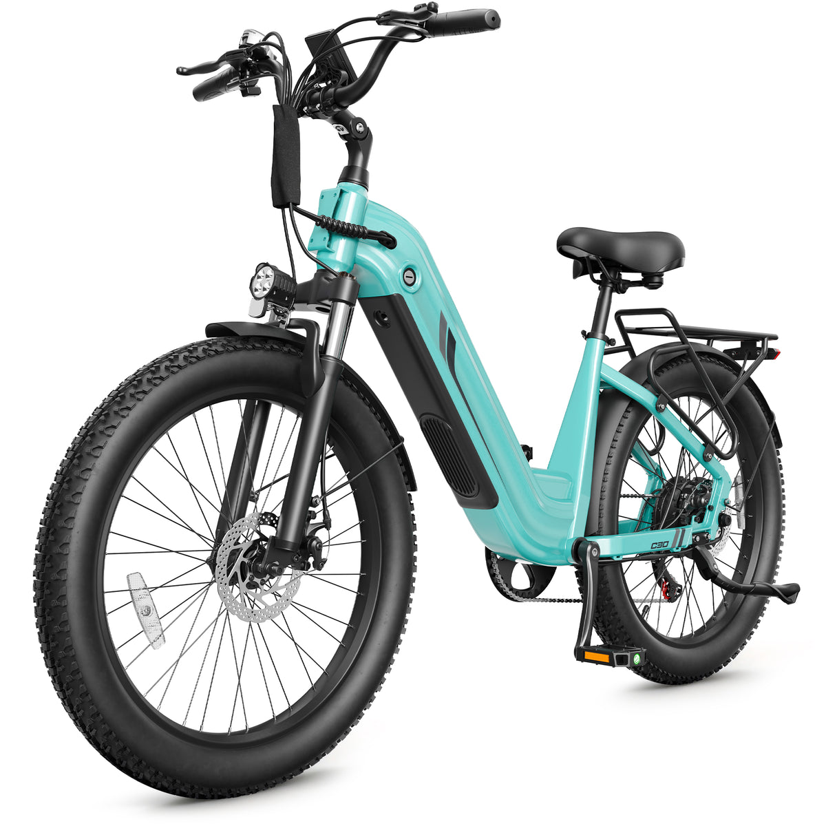 HP21 Hopepeak C30 Electric Bike for Adults,750W Motor, 28 MPH Max Electric Urban Bike, 48V 15.6Ah Removable Battery, 24" Fat Tire EBike with 7-Speed