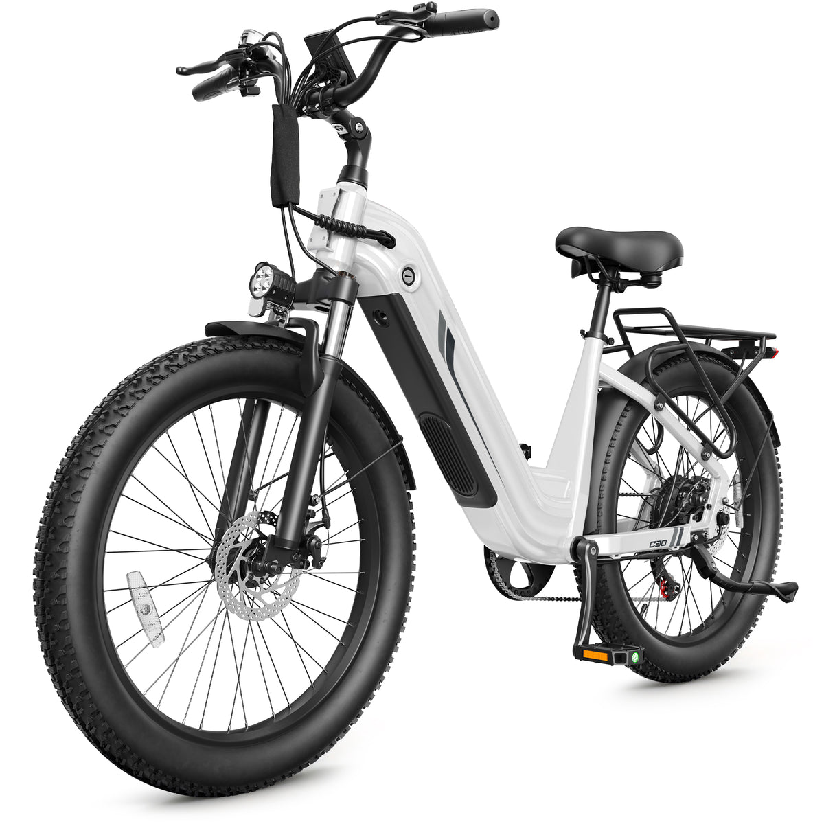 HP21 Hopepeak C30 Electric Bike for Adults,750W Motor, 28 MPH Max Electric Urban Bike, 48V 15.6Ah Removable Battery, 24" Fat Tire EBike with 7-Speed