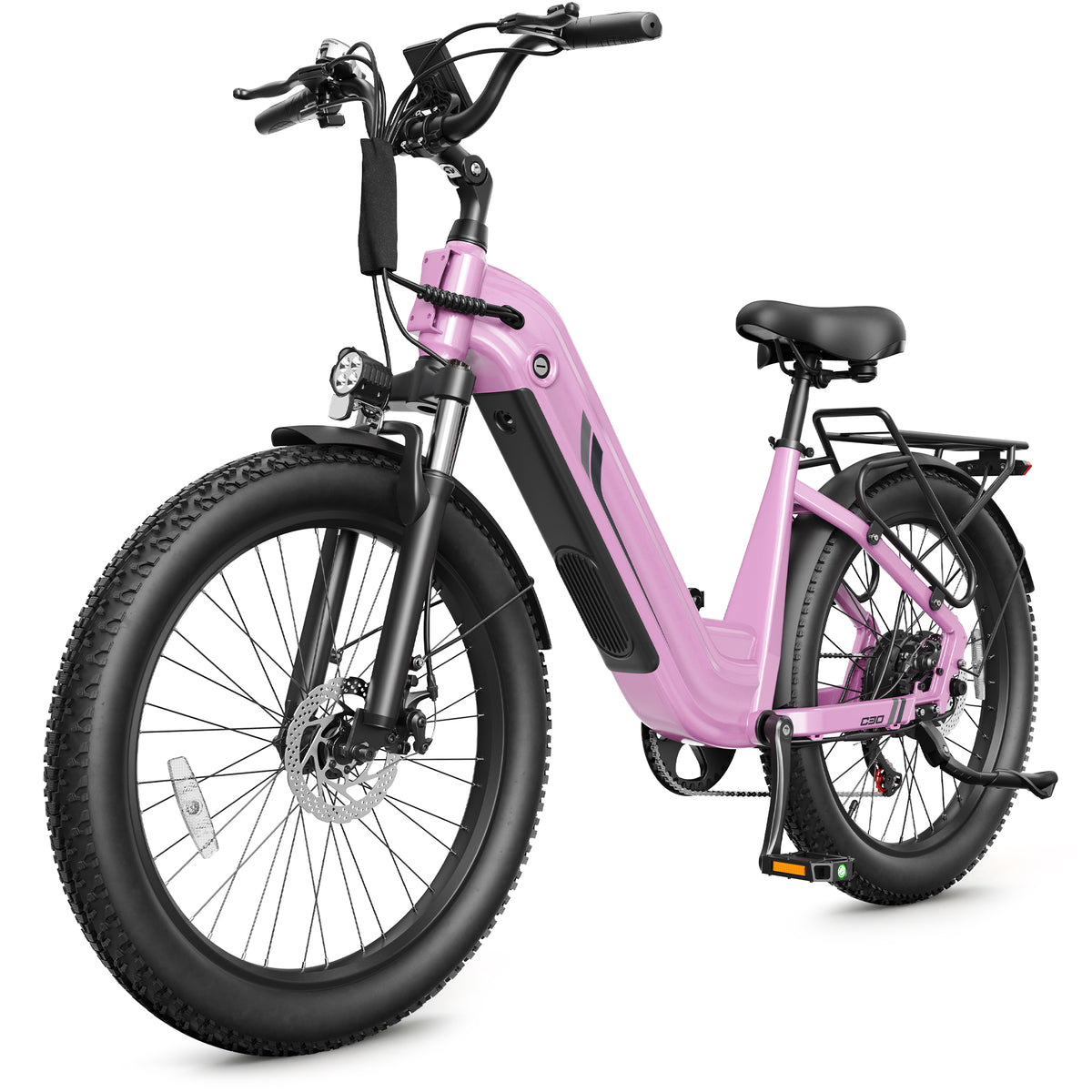 HP21 Hopepeak C30 Electric Bike for Adults,750W Motor, 28 MPH Max Electric Urban Bike, 48V 15.6Ah Removable Battery, 24" Fat Tire EBike with 7-Speed