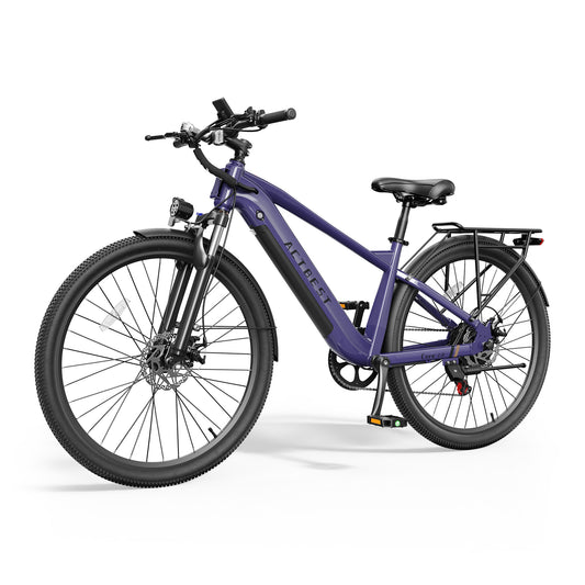 AT48-26 Actbest Core Electric Bike for Adults,500W Motor Ebike with Front Suspension, 28 MPH Max Speed, 48V 10.4Ah Removable Battery, 7-Speed Peak 1200W E Bicycle,26" Step-Over Ebikes
