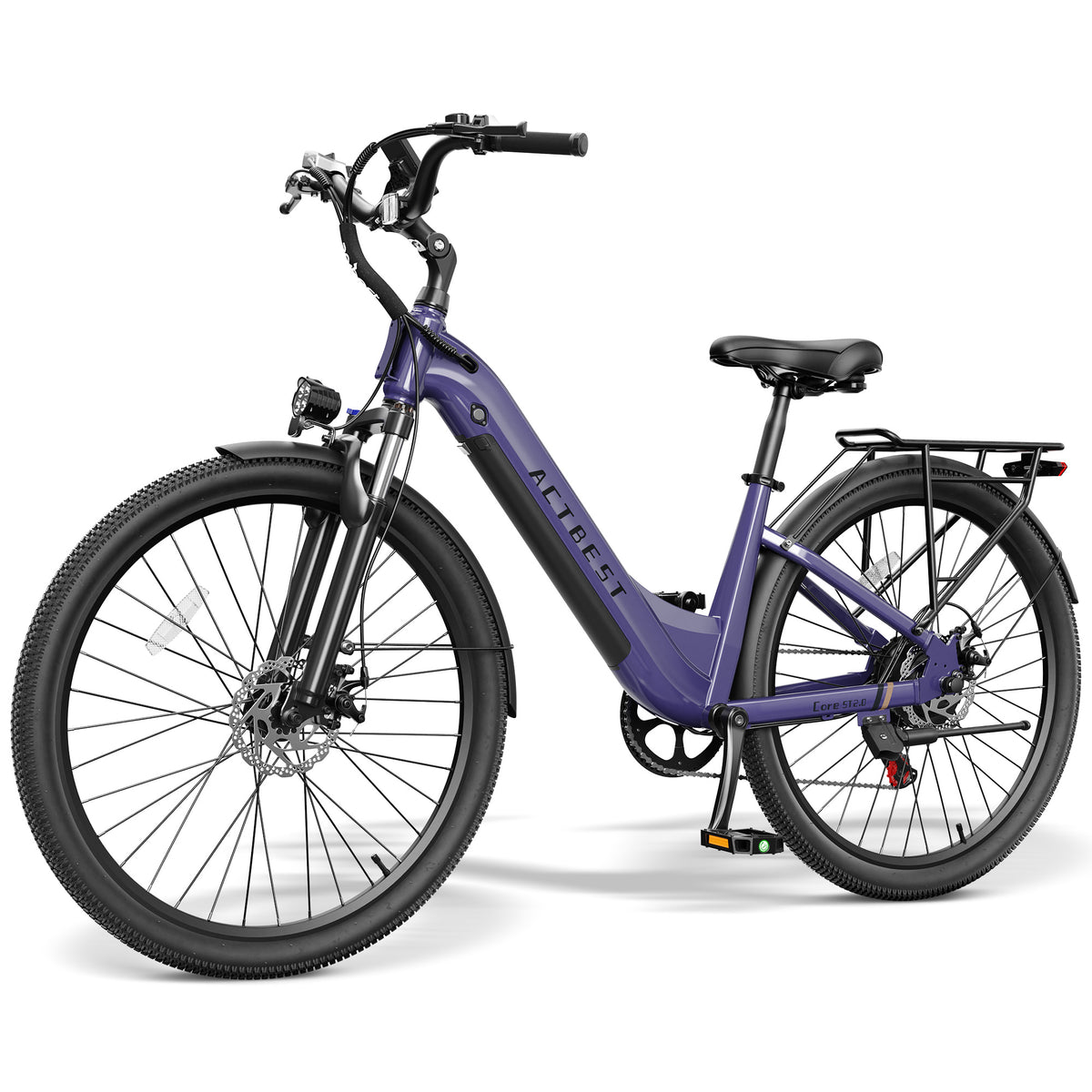 AA AT4926 Actbest 26" Electric Bike for Woman, Peak 1200W, 500Wh Removable Battery, 3 Riding Modes, 48V 10.4Ah, Front Suspension, 7-Speed, Cruise Ebike for Adults, Electric Bicycles