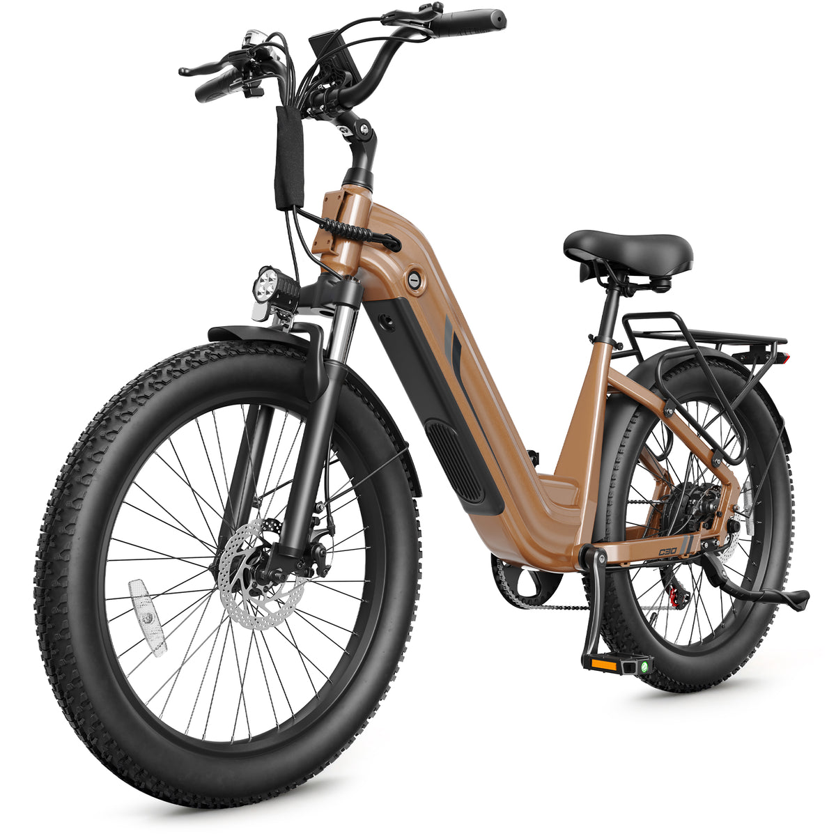 HP21 Hopepeak C30 Electric Bike for Adults,750W Motor, 28 MPH Max Electric Urban Bike, 48V 15.6Ah Removable Battery, 24" Fat Tire EBike with 7-Speed