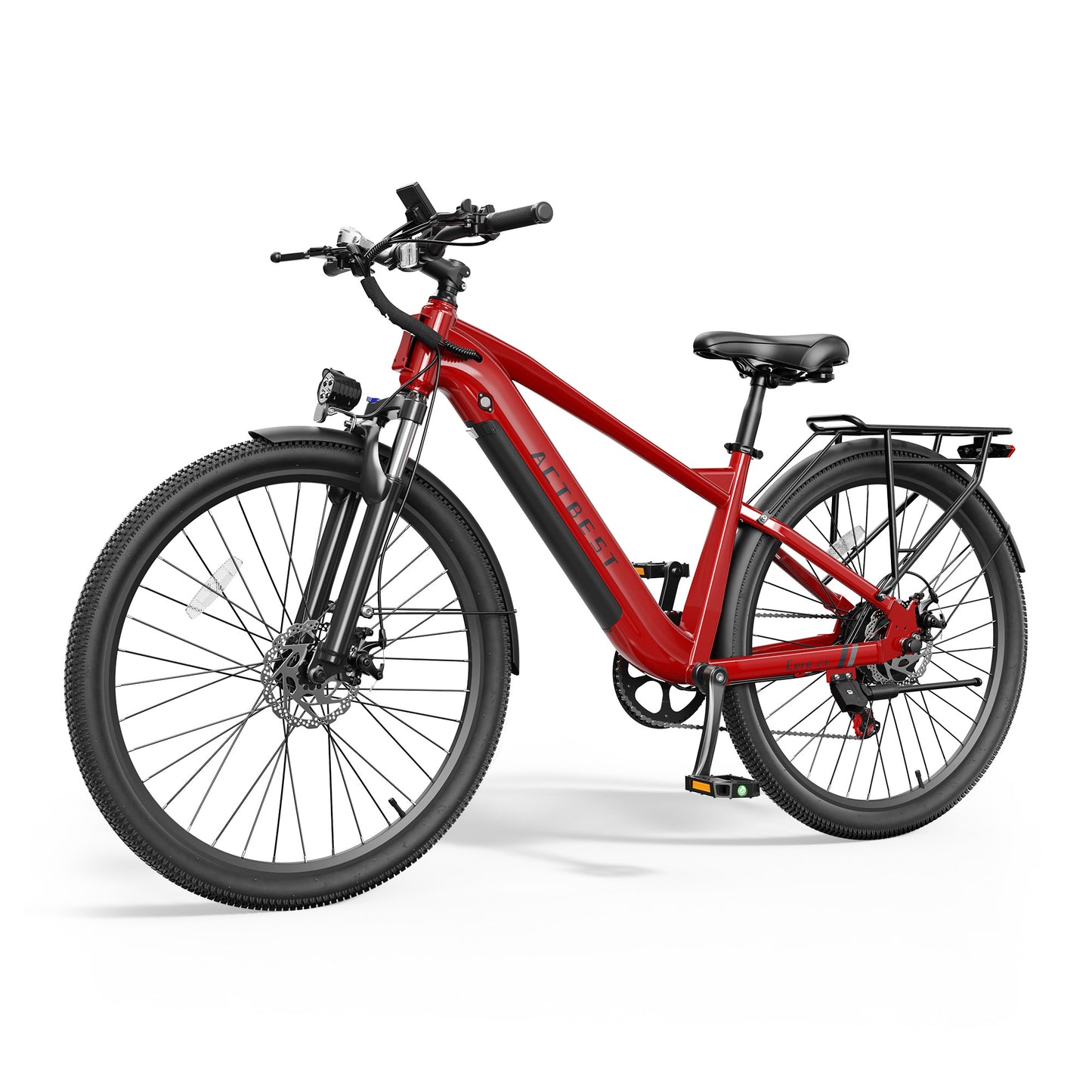 Actbest 26" Electric Bike for Adults, Peak 1200W, 500Wh Removable Battery, Torque Sensor Electric Bicycles, Front Suspension,Lightweight Ebike, 7-Speed, Cruiser Ebike for Woman