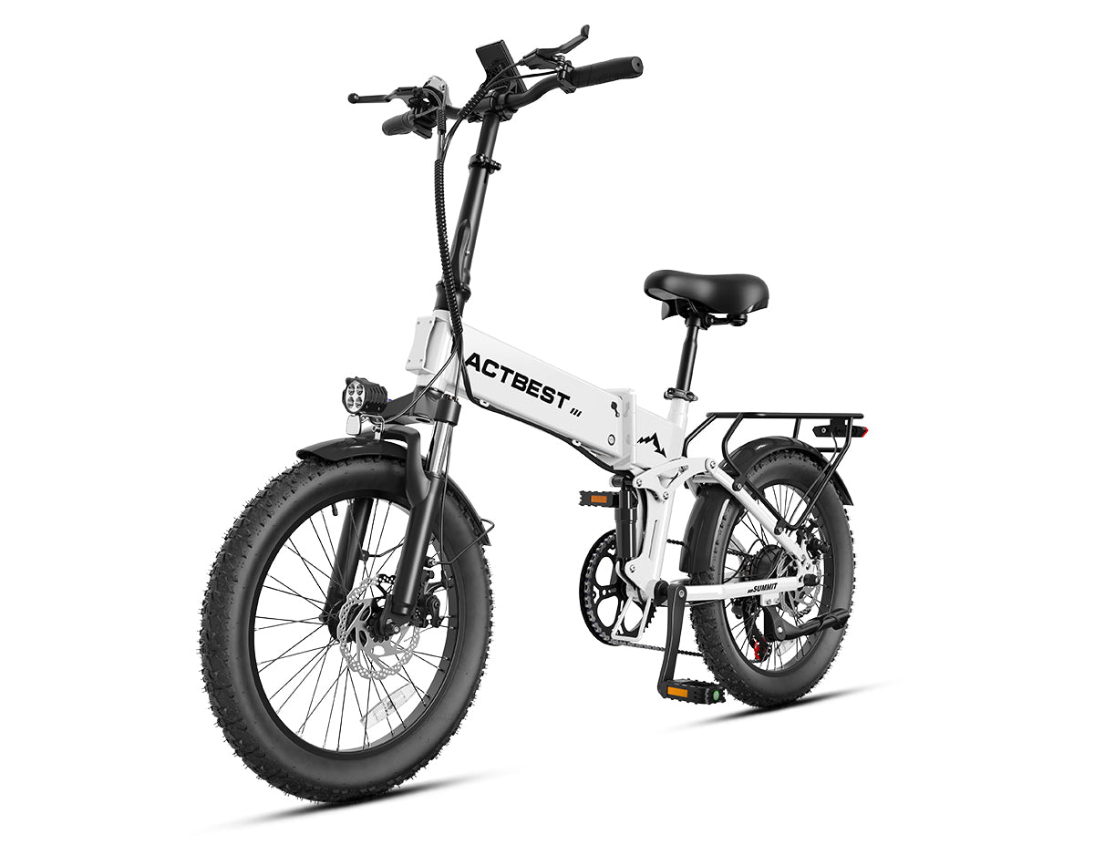 AA AT60-8 Actbest Summit Folding Electric Bike for Adults, 20" Fat Tires,700W Motor, 48V 12AH Removable Battery, Dual Suspension 7‑Speed, Foldable Ebike