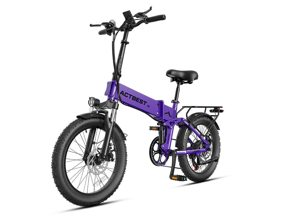 AA AT60-1   Actbest Summit Folding Electric Bike for Adults, 20" Fat Tires Ebike, 500W Motor, 48V 12AH, 7 Speed Electric Bicycle, 25MPH, Dual Suspension