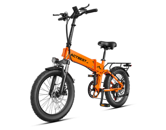 AA AT60-1   Actbest Summit Folding Electric Bike for Adults, 20" Fat Tires Ebike, 500W Motor, 48V 12AH, 7 Speed Electric Bicycle, 25MPH, Dual Suspension