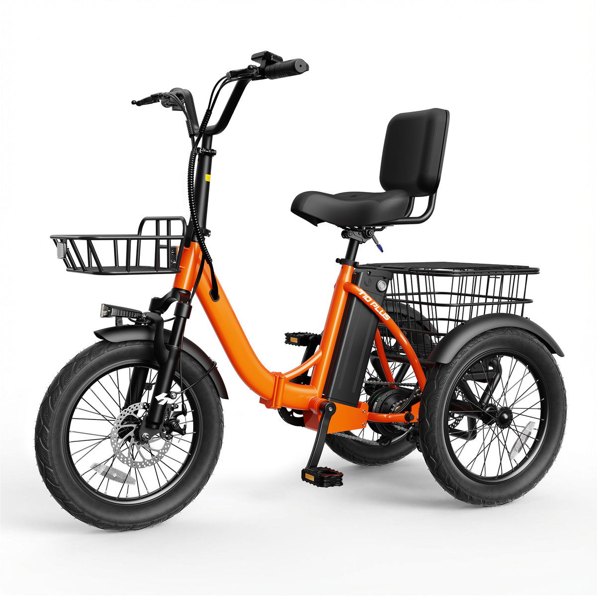 HP57 Hopepeak T10 Plus Electric Tricycle for Adults, Folding 3 Wheels Electric Bike with 350W Hub Motor, 18MPH Max Speed 48V 10.4Ah Removable Battery Foldable Etrike