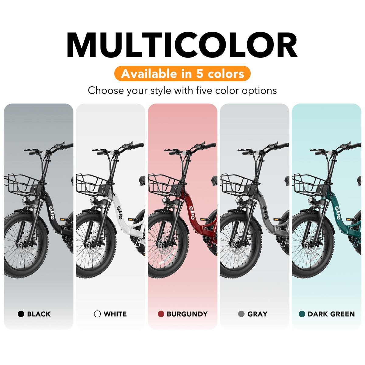 EB11  Qlife Triker Plus Electric Bike, 500W Brushless Motor Electric Tricycle for Adults, 48V 13Ah, Max 20MPH Up to 65 Miles，20x4.0 Fat Tire E-Bike