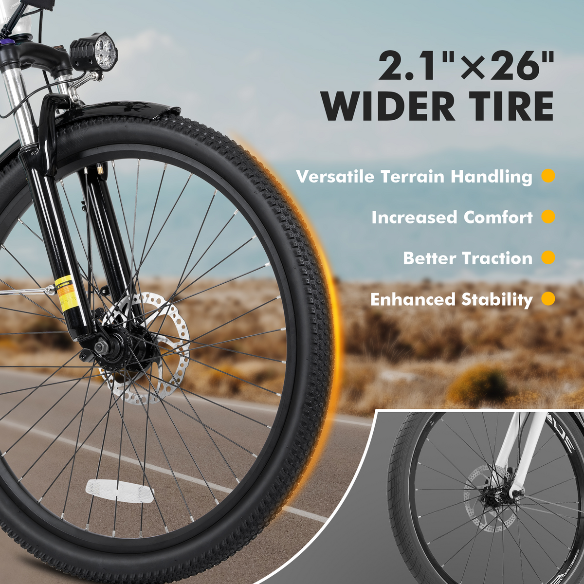 EB30 Qlife Cityone 2.0 Electric Bike for Adults,48V 10.4Ah 500W Hub Motor, 28 MPH Max Speed,26" Ebike,7-Speed Electric Bicycle with Front Suspension