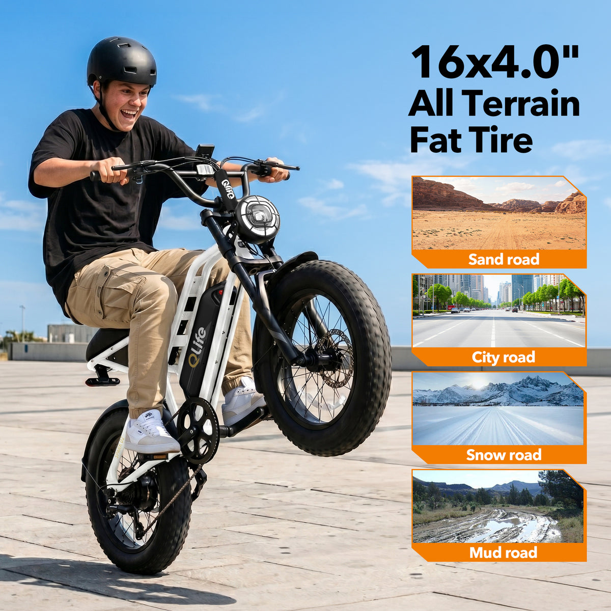 Hopepeak EB41Plus Spark D2 16x4.0" EBike,Fat Tires Electric Bike for Adults