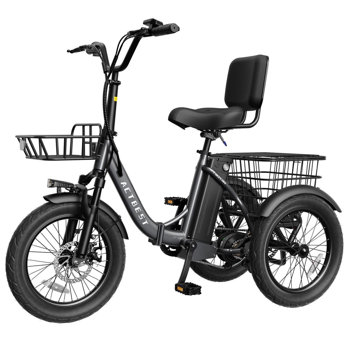 AT57 Electric Tricycle for Adults, 18"x3.0" Fat Tire 3-Wheel Electric Bike