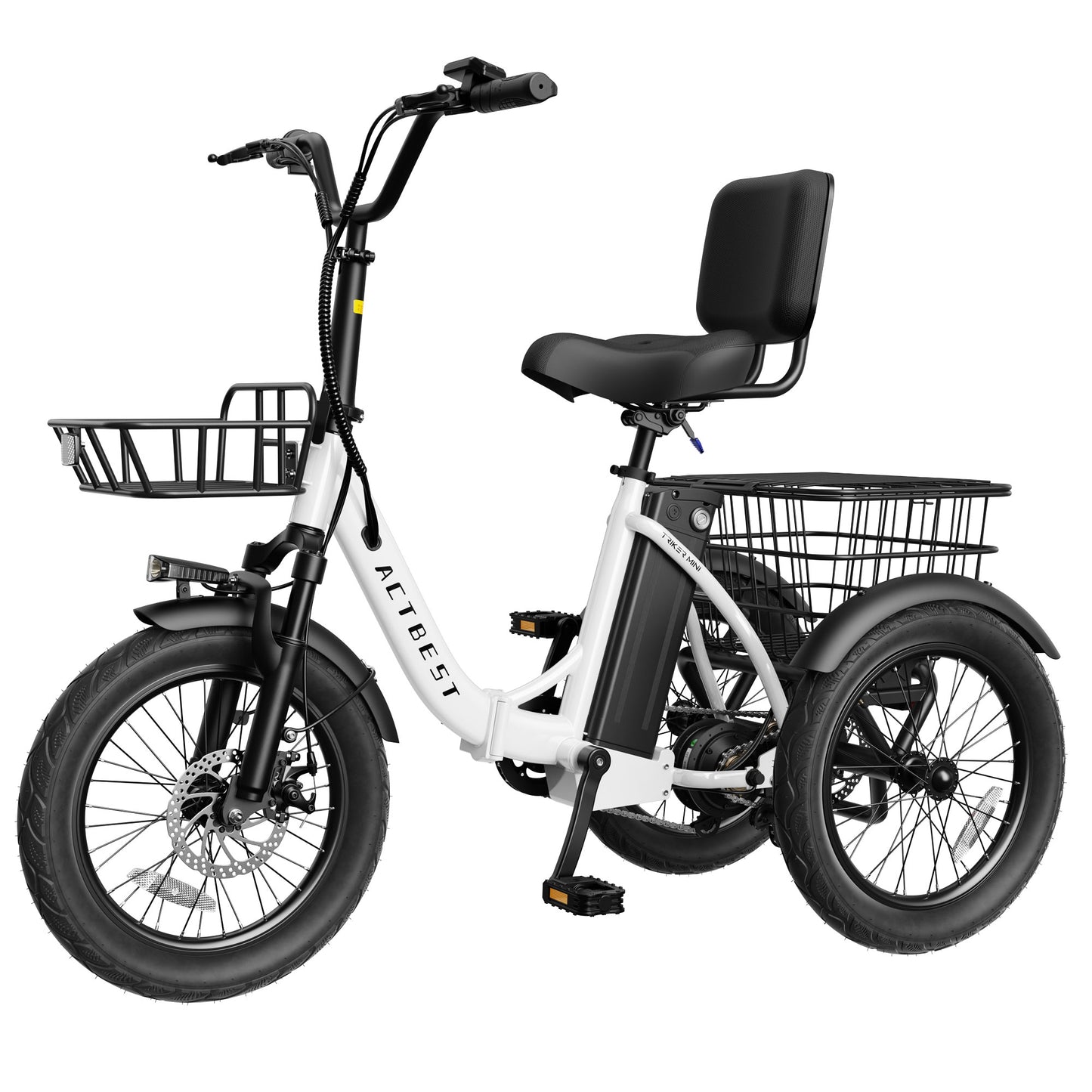 AT57 Electric Tricycle for Adults, 18"x3.0" Fat Tire 3-Wheel Electric Bike
