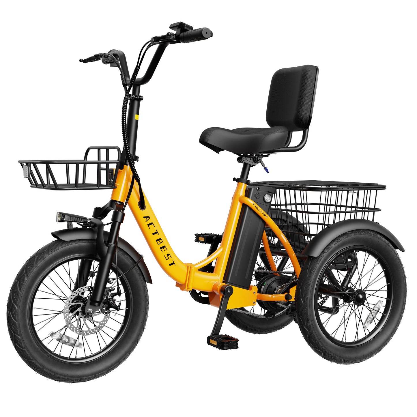 AT57 Electric Tricycle for Adults, 18"x3.0" Fat Tire 3-Wheel Electric Bike