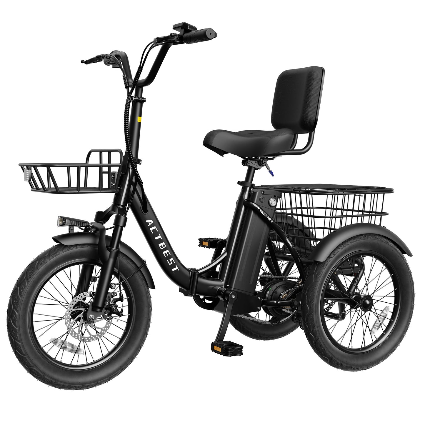 AT57 Electric Tricycle for Adults, 18"x3.0" Fat Tire 3-Wheel Electric Bike