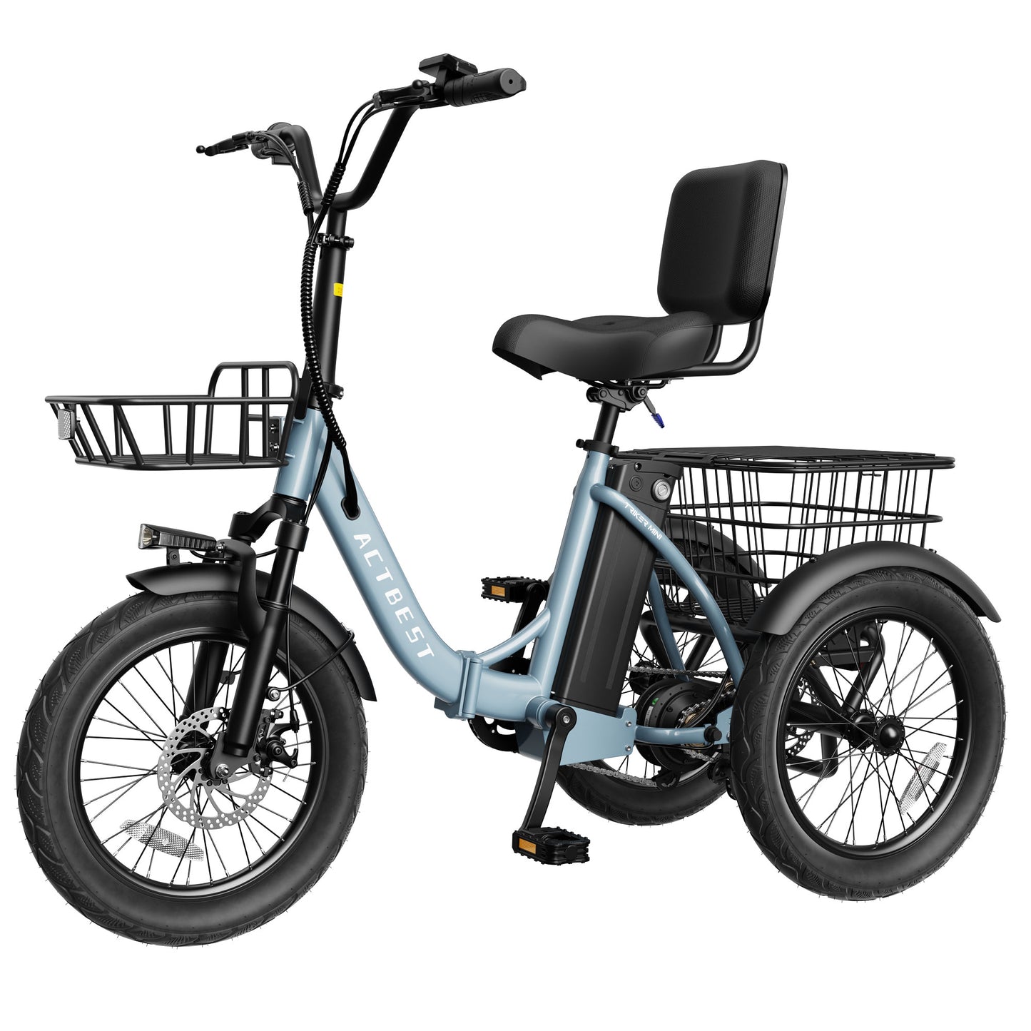 AT57 Electric Tricycle for Adults, 18"x3.0" Fat Tire 3-Wheel Electric Bike