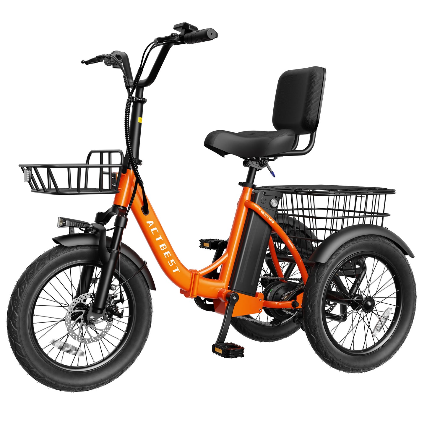 AT57 Electric Tricycle for Adults, 18"x3.0" Fat Tire 3-Wheel Electric Bike