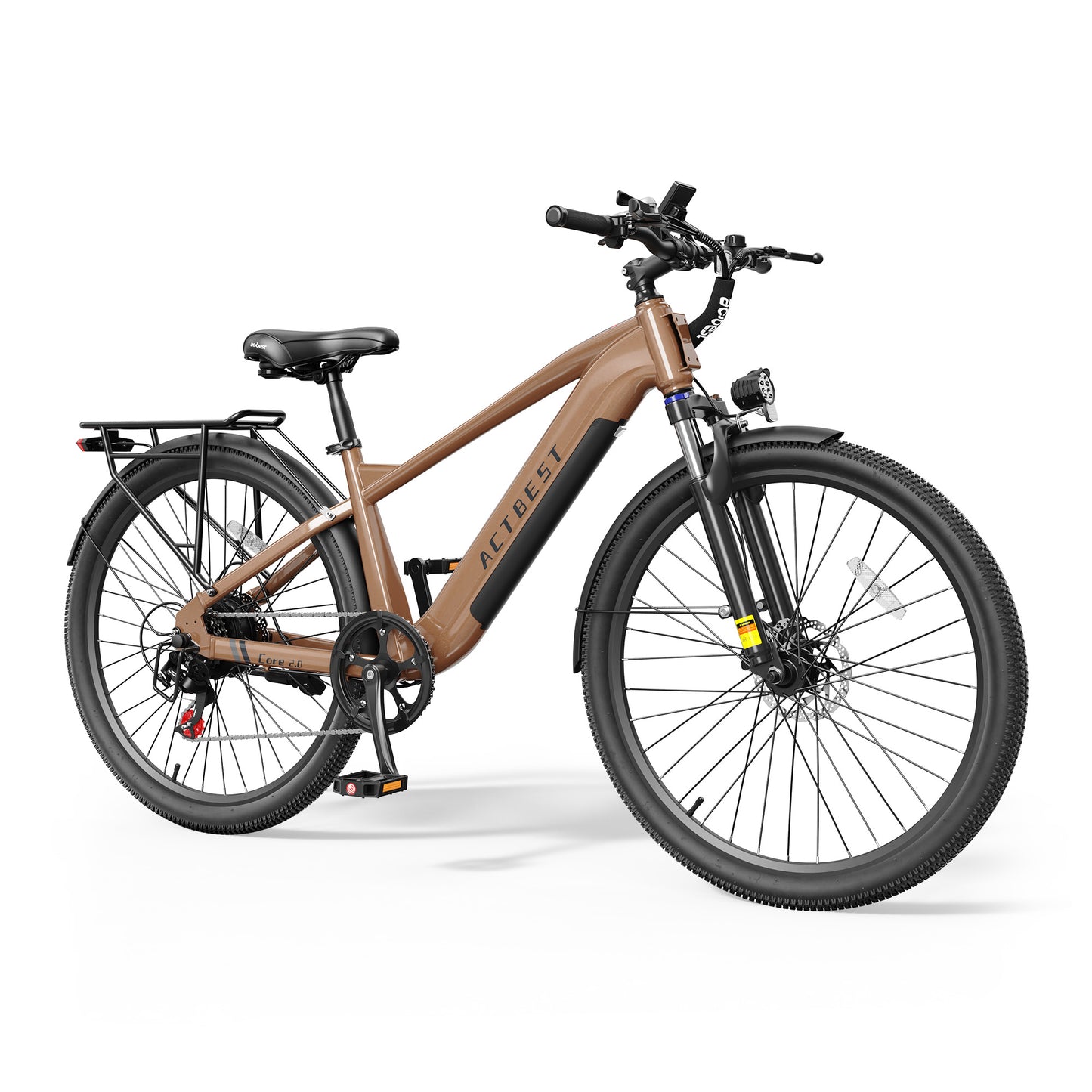 Actbest 26" Electric Bike for Adults, Peak 1200W, 500Wh Removable Battery, Torque Sensor Electric Bicycles, Front Suspension,Lightweight Ebike, 7-Speed, Cruiser Ebike for Woman