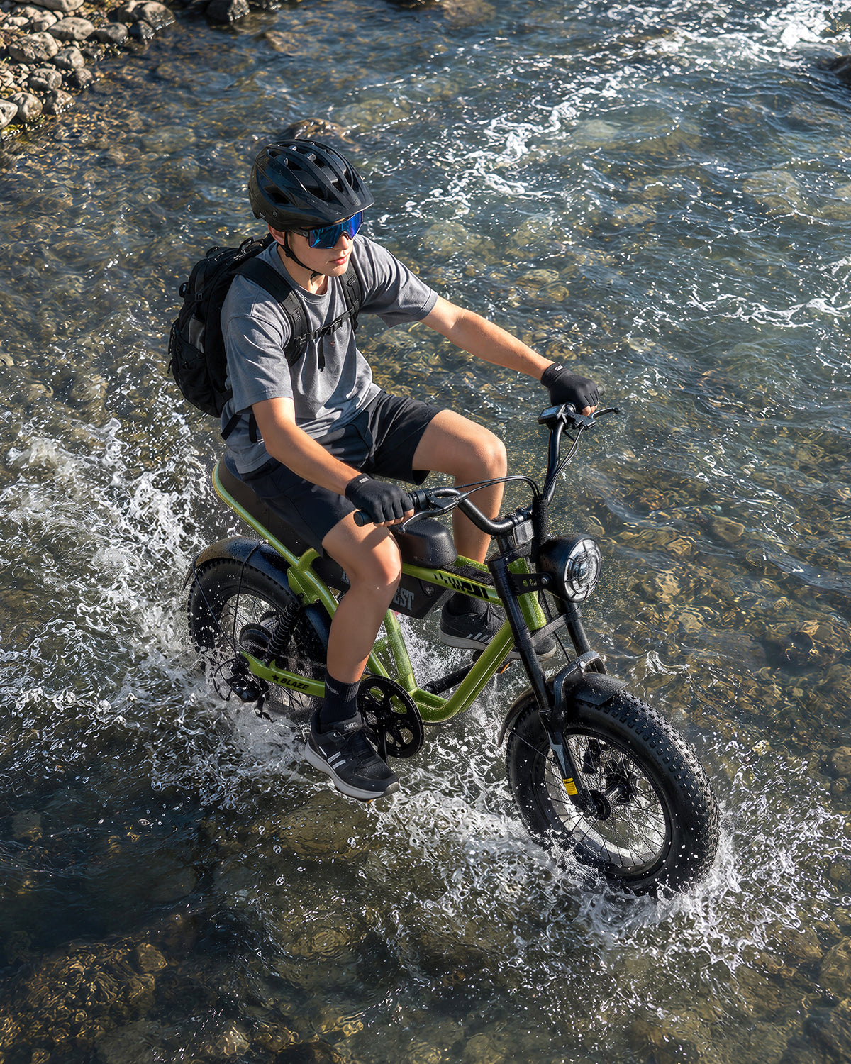 AA HP56-US Actbest Fat Tire Electric Bicycle, 16"x 4.0" Fat Tire Ebike, 750W 48V 13Ah 25MPH Full Suspension, Electric Bike for Adults