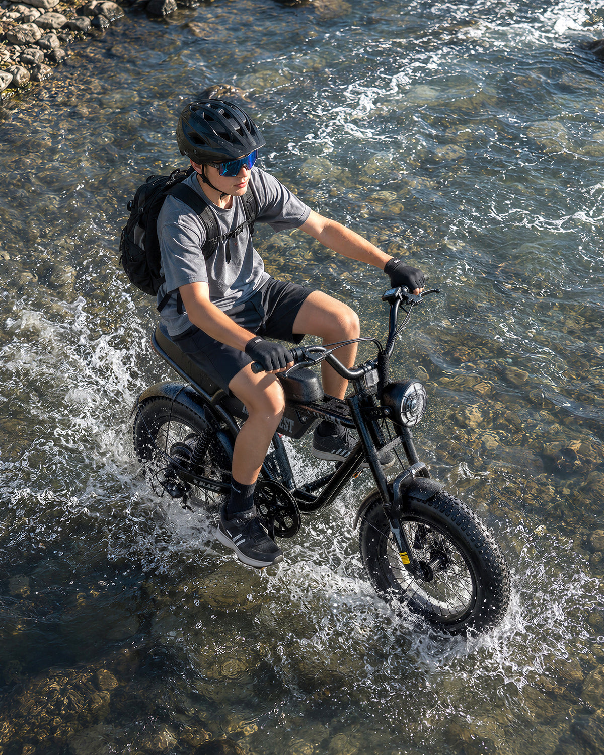 AA NEW AT56 ACTBEST Blaze Electric Bike, 16"x4.0" Fat Tire Ebikes for Adults, 750W Peak 25 MPH Electric Mountain Bike, 48V 10.4 AH Battery, 7-Speed E-Bike with Free Lock