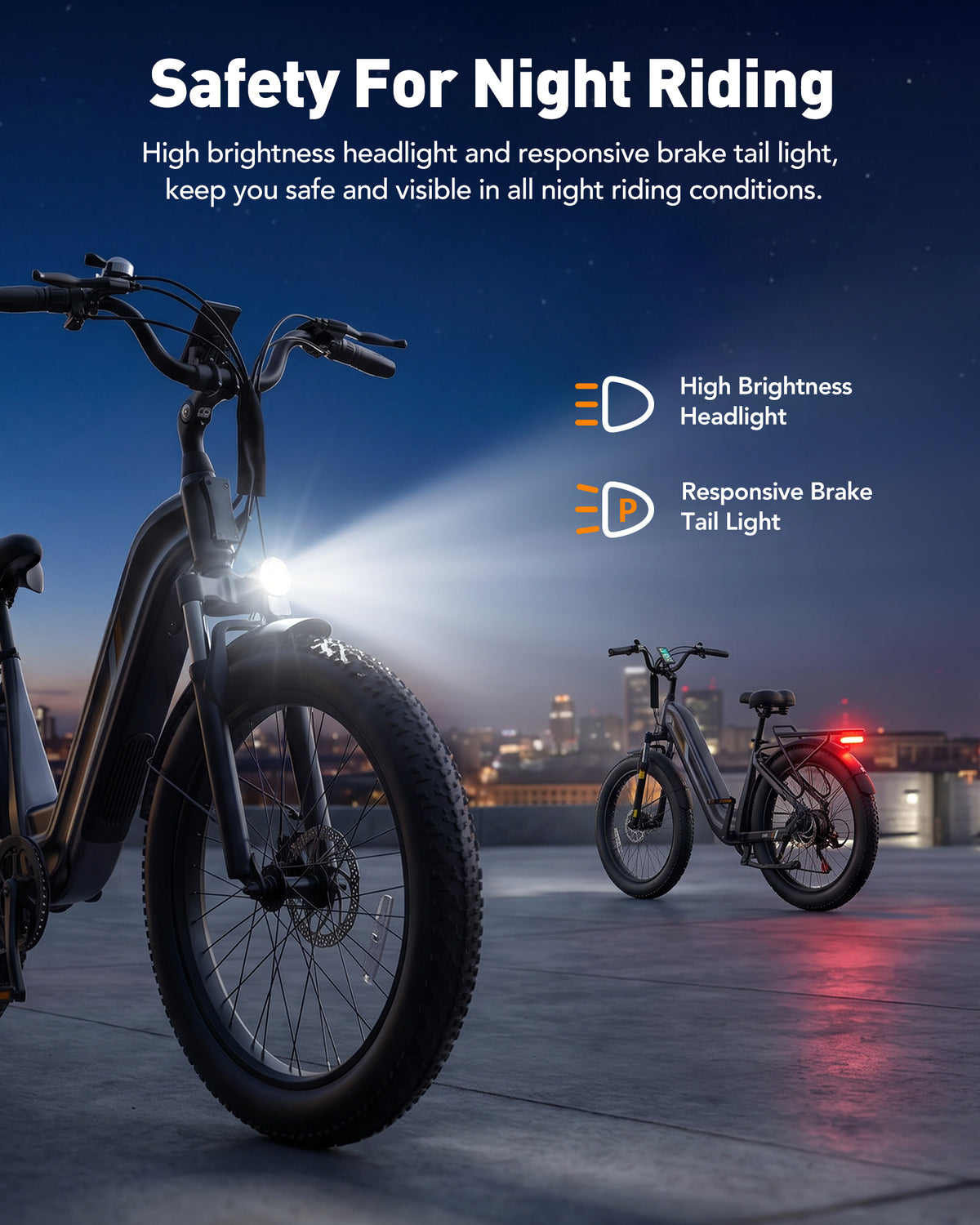 HP21 Hopepeak C30 Electric Bike for Adults,750W Motor, 28 MPH Max Electric Urban Bike, 48V 15.6Ah Removable Battery, 24" Fat Tire EBike with 7-Speed