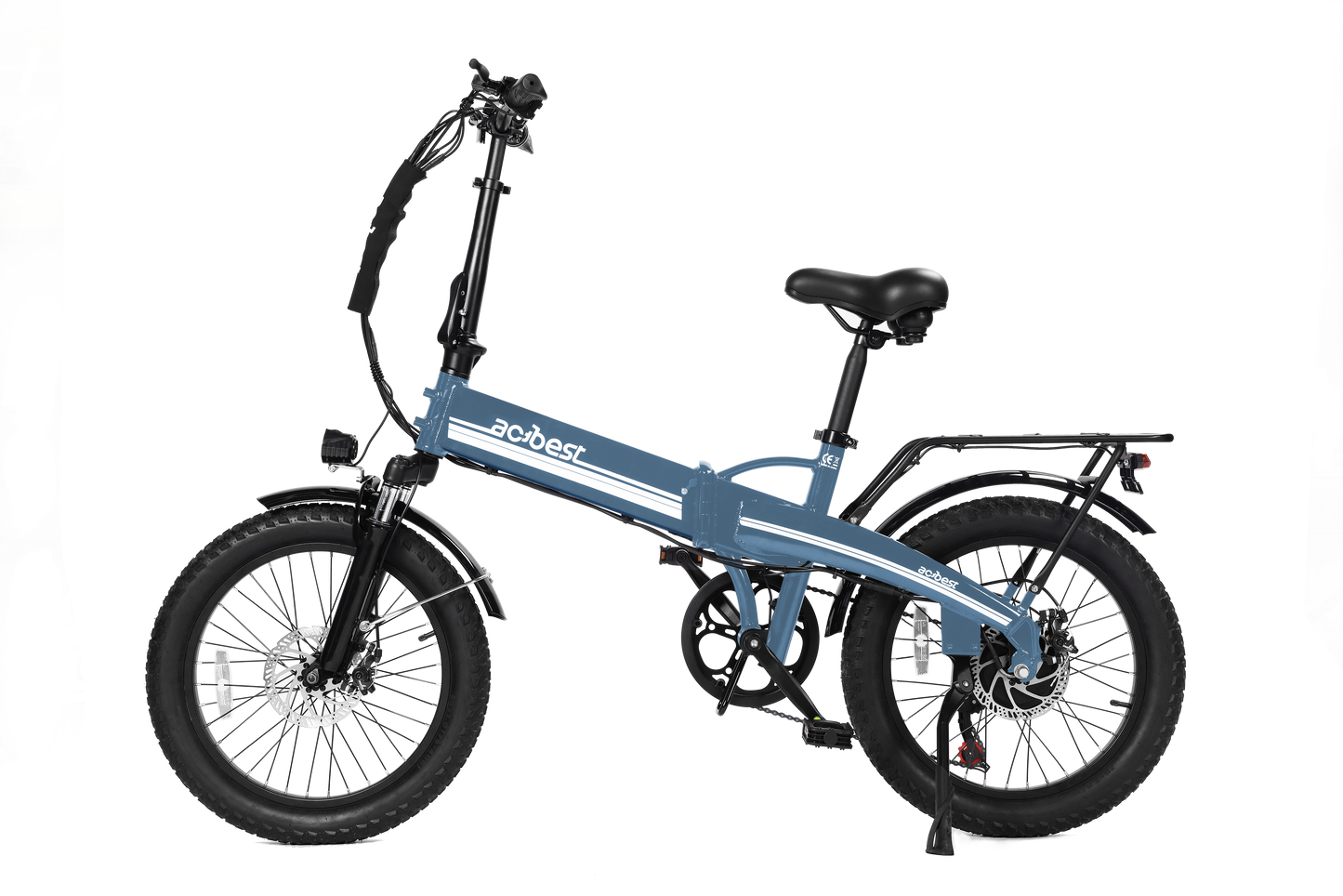 Actbest Electric Bike for Adults 750W Peak Motor Folding Ebike with 48V Removable Battery, 20" Fat Tire, 20Mph Top Speed Electric Bicycle with Front Suspension (Grey)