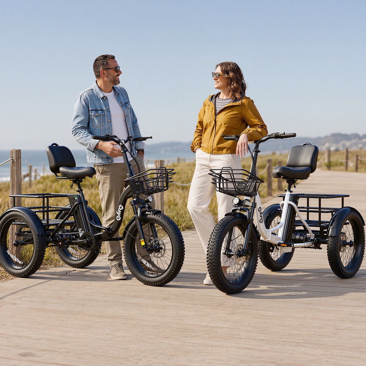 EB11  Qlife Triker Plus Electric Bike, 500W Brushless Motor Electric Tricycle for Adults, 48V 13Ah, Max 20MPH Up to 65 Miles，20x4.0 Fat Tire E-Bike