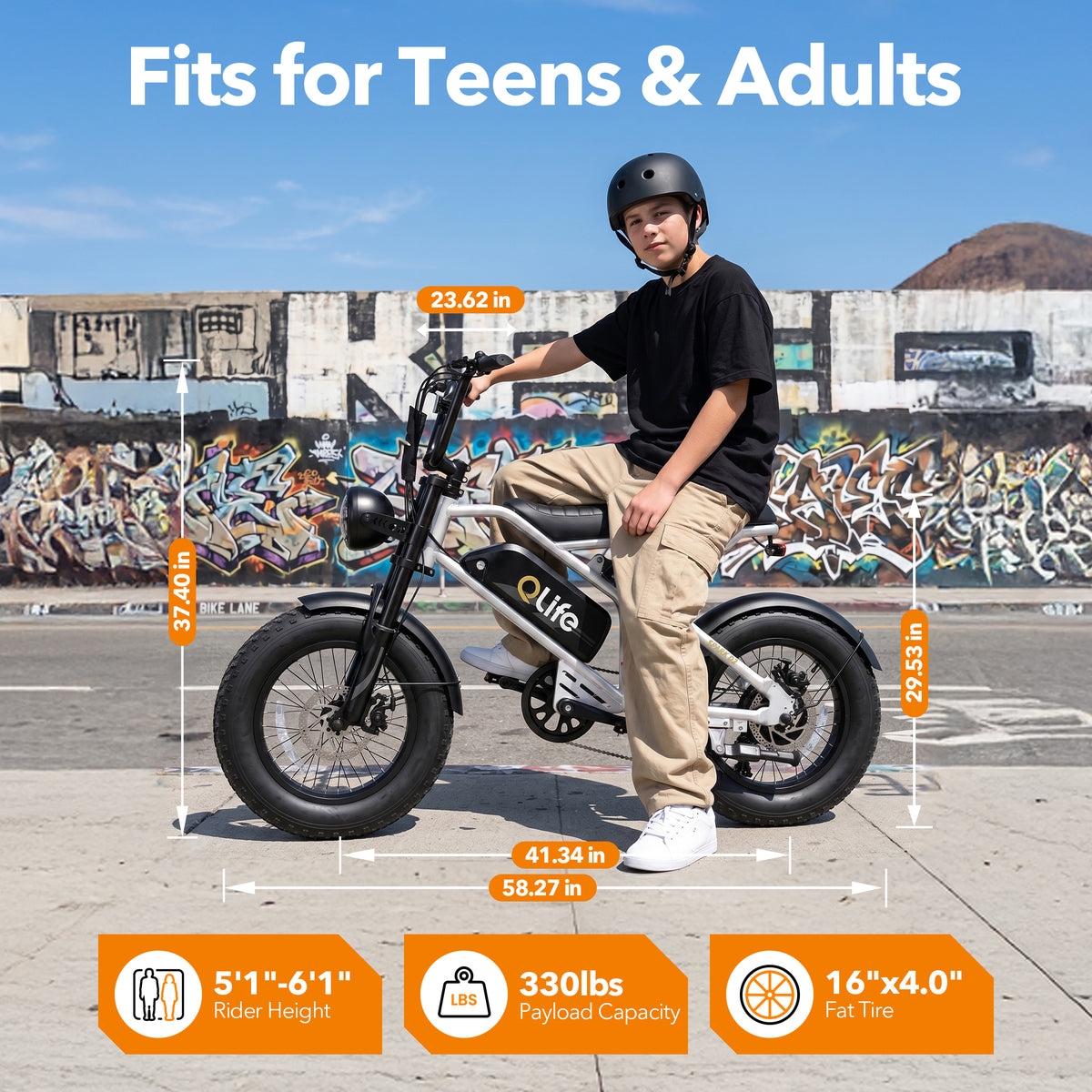 Hopepeak EB41Plus Spark D2 16x4.0" EBike,Fat Tires Electric Bike for Adults