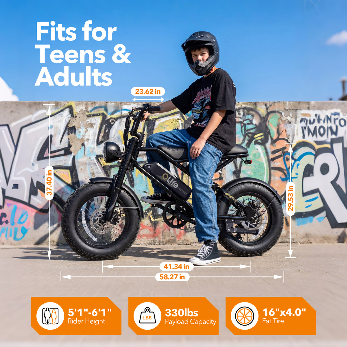 Hopepeak EB41 Spark D1 16x4.0" Electric Bike for Adults