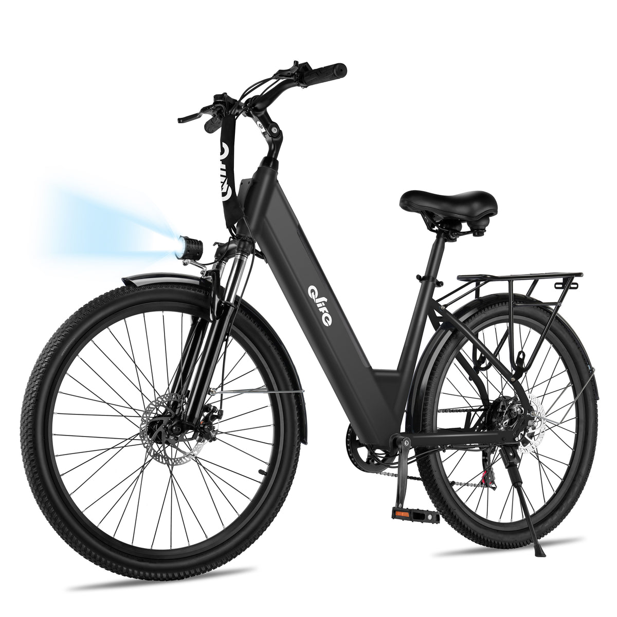 AA 16Plus-cs Actbest 26" Electric Bike for Woman, 500W Powerful Motor, 48V 7.8Ah Battery , 7-Speed, Front Suspension & LCD Display, Wide saddle suitable for women riders, Mountain EBike for Adults
