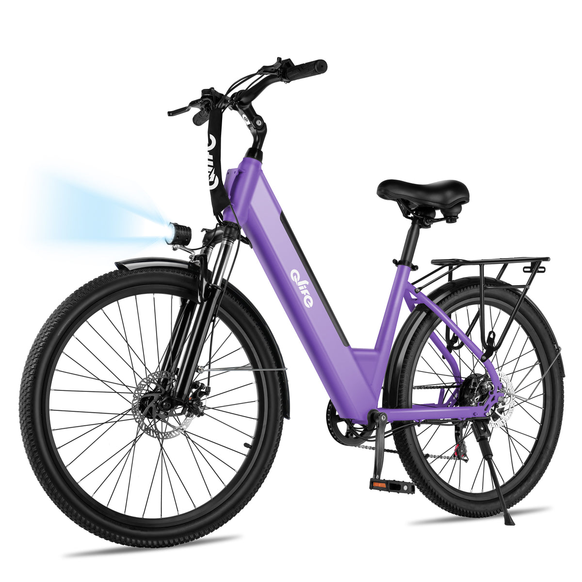 AA 16Plus-cs Actbest 26" Electric Bike for Woman, 500W Powerful Motor, 48V 7.8Ah Battery , 7-Speed, Front Suspension & LCD Display, Wide saddle suitable for women riders, Mountain EBike for Adults