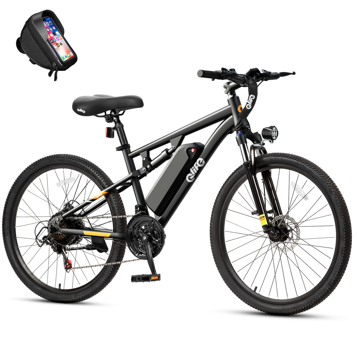 Hopepeak EB20-27.5F Racer Ultra Step-Over Full-Suspension Mountain eBike for Adults
